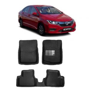 4.5D Car Floor Foot Tray Mats for City New  - Black